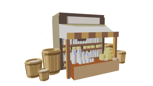 Dairy Shop, Original 3D Art Model by Musume Aimée