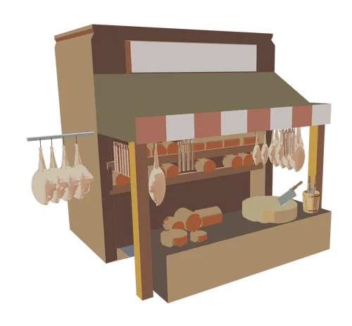 Butcher Shop, Original 3D  Art Model