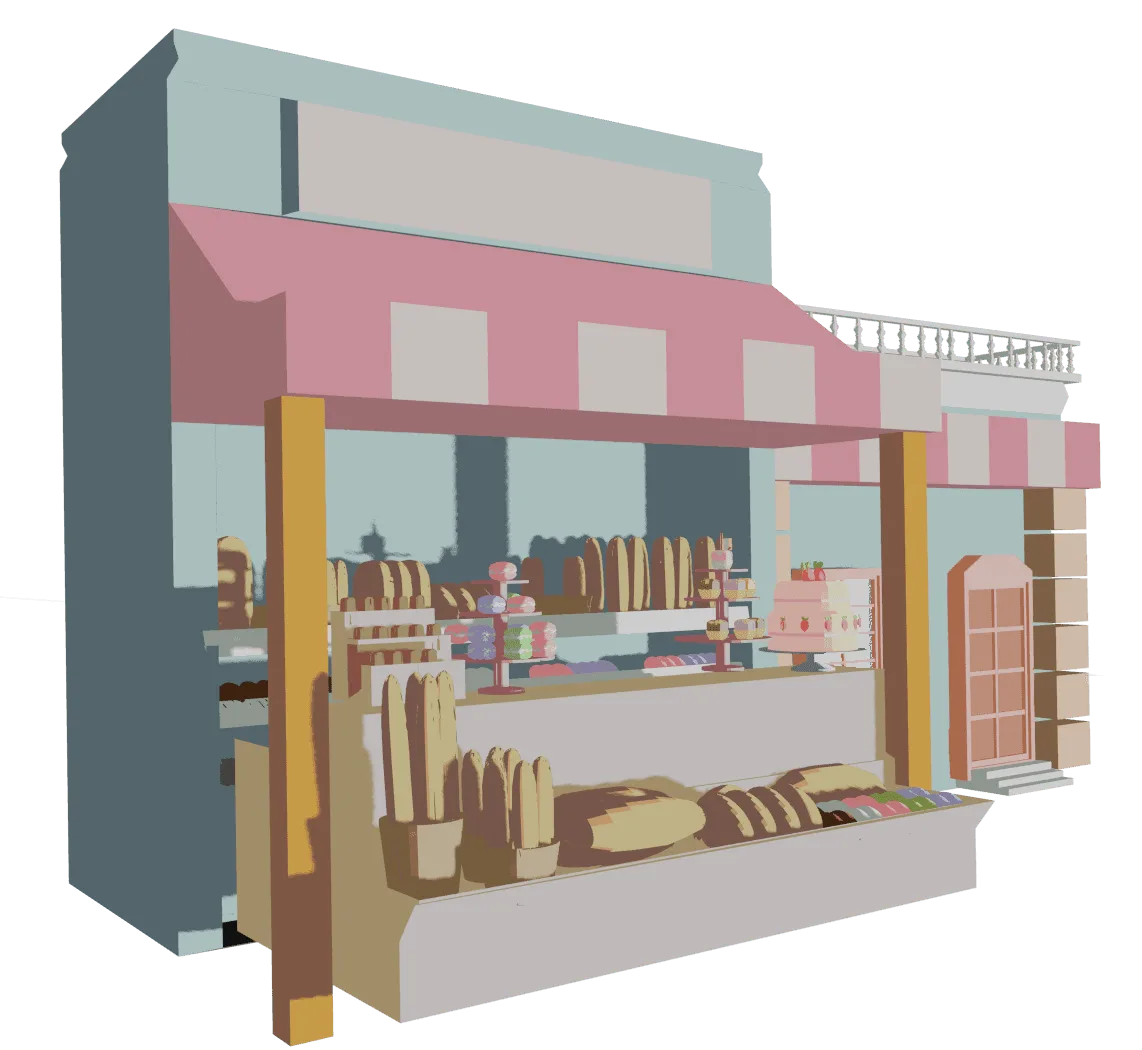 Cute Bakery 3D Model