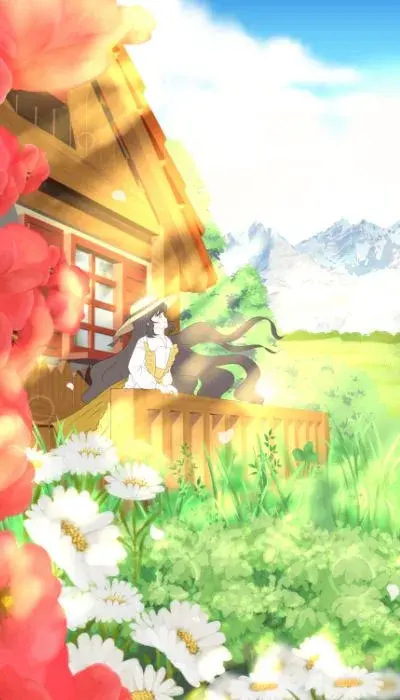 Aiko at the balcony of her chalet