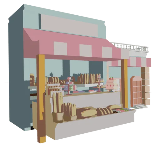 Cute Bakery 3D Model