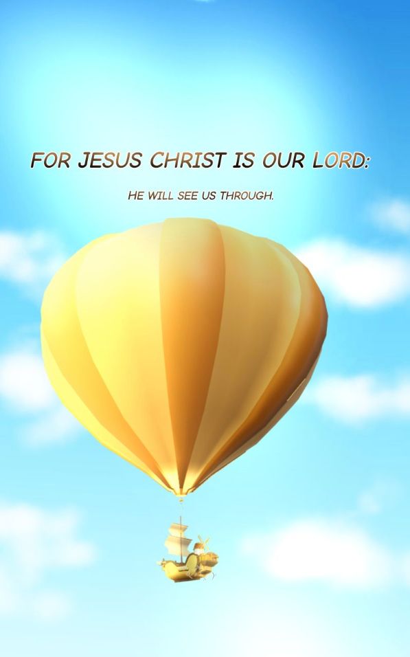 Airship with a balloon with the words written 