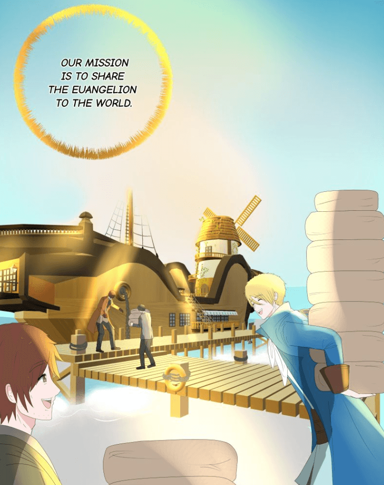 Men carrying cargo and bringing it to the airship